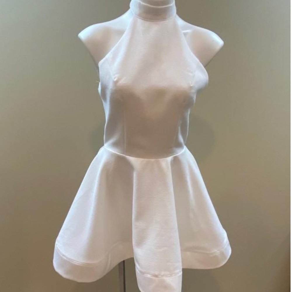 Windsor White Halter Mini Skater Dress